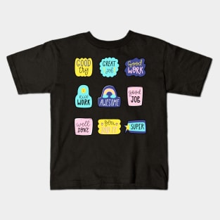 Confetti Positive Sayings Sticker pack Kids T-Shirt